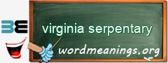 WordMeaning blackboard for virginia serpentary